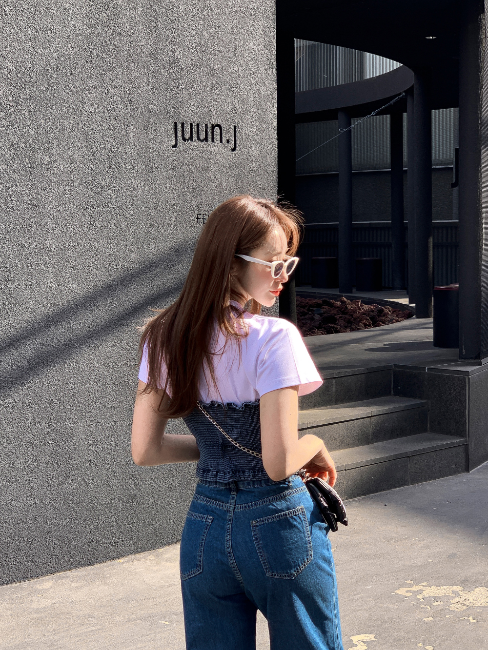 デニムチューブトップ上下SET | レディースファッション通販