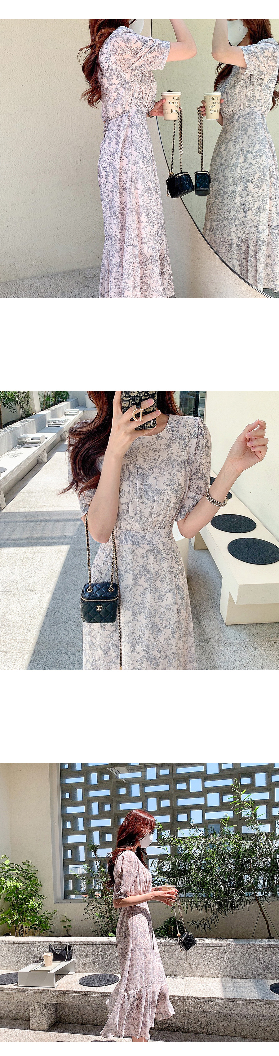 シフォンフラワーワンピース/イエロー | ALL ITEM | OBLI