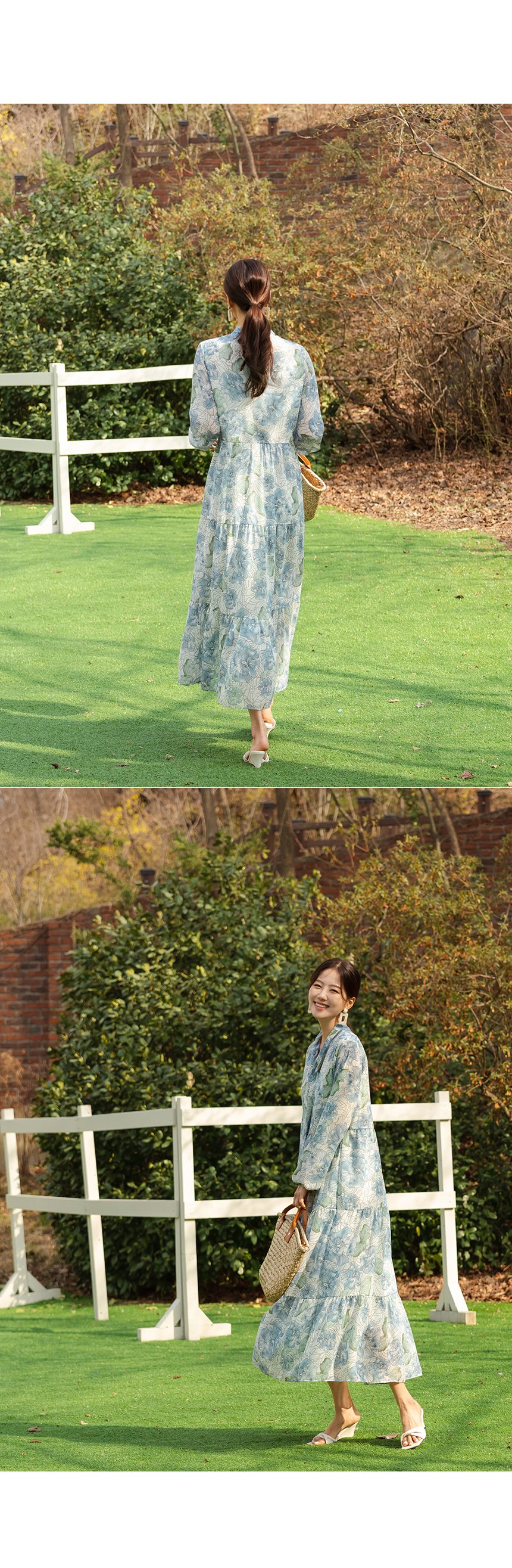 ボウタイシフォンパターンワンピース | レディースファッション通販