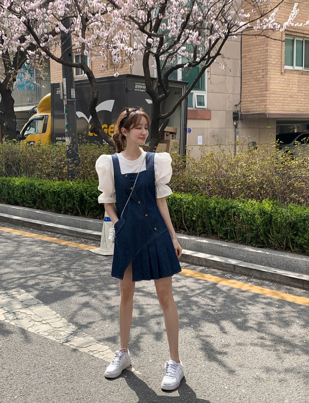 ⭐️タグ付け新品⭐️パーリーゲイツデニムライク スリーブレスワンピース デニム ⭐️タグ付け新品⭐️パーリーゲイツデニムライク スリーブレス