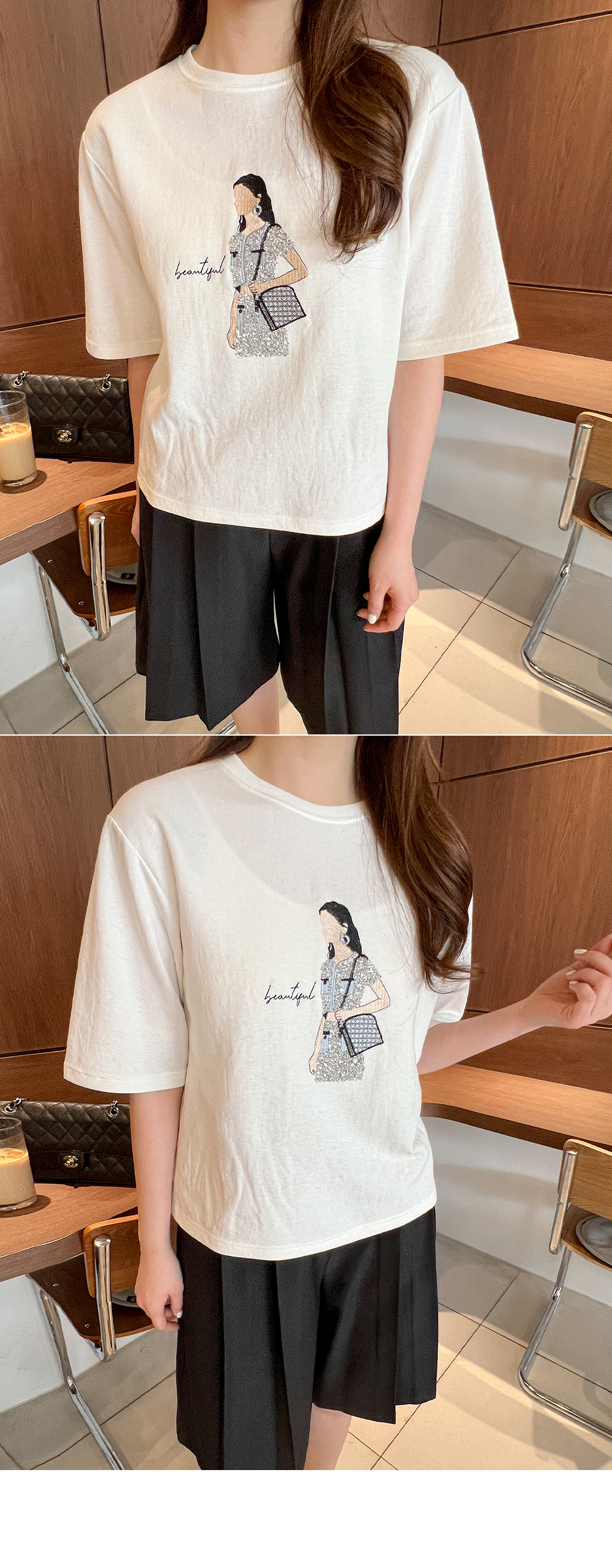 刺繍スパンコールTシャツ | レディースファッション通販 - DHOLIC