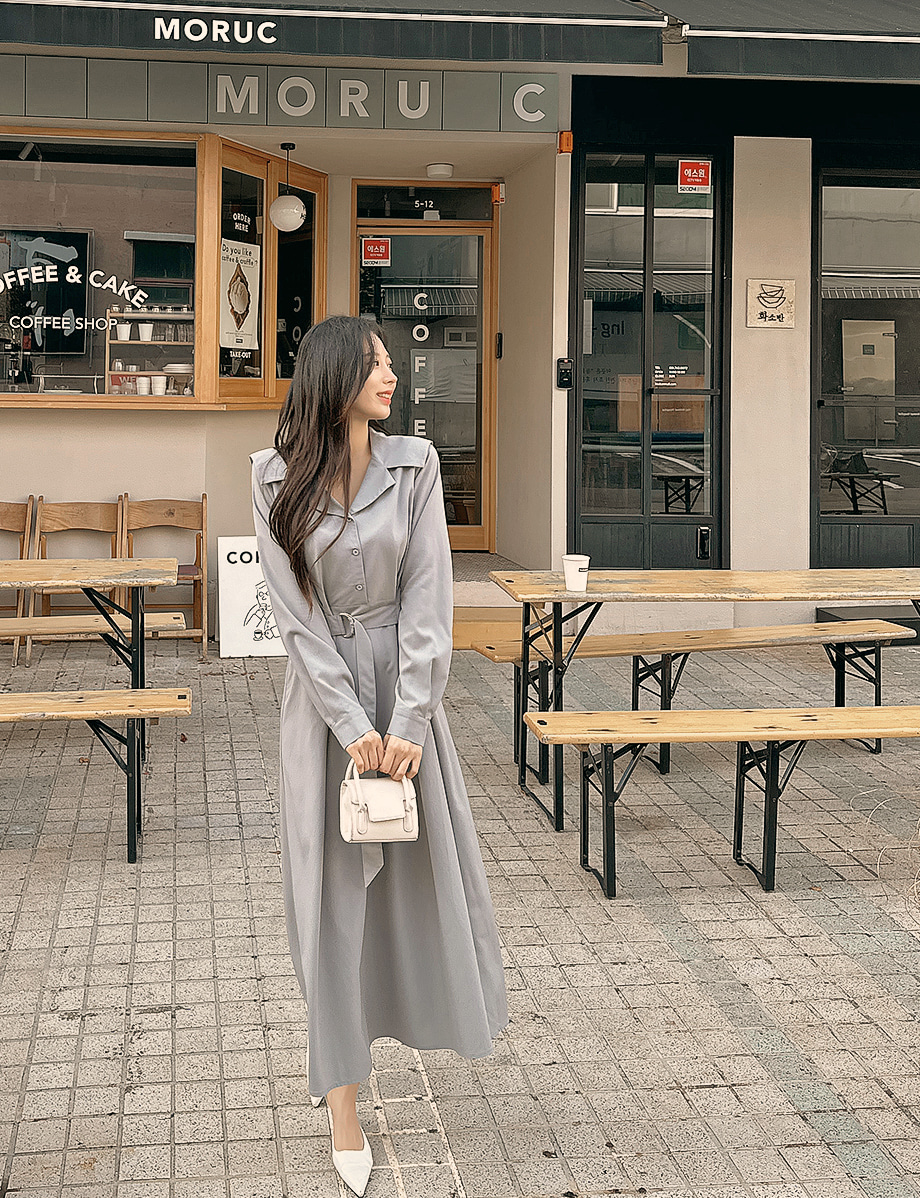 セーラーカラーウエストベルトワンピース | レディースファッション