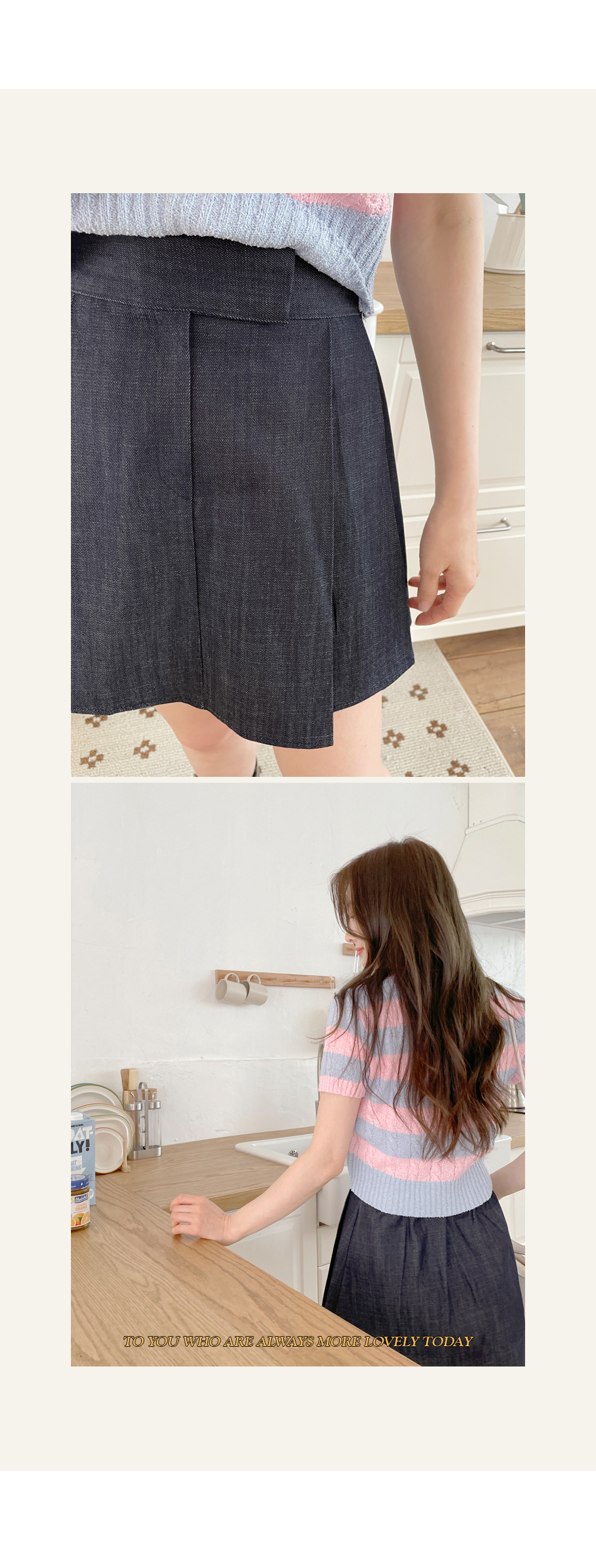 miniministore ミニデニムプリーツスカート ベルト付き -靴