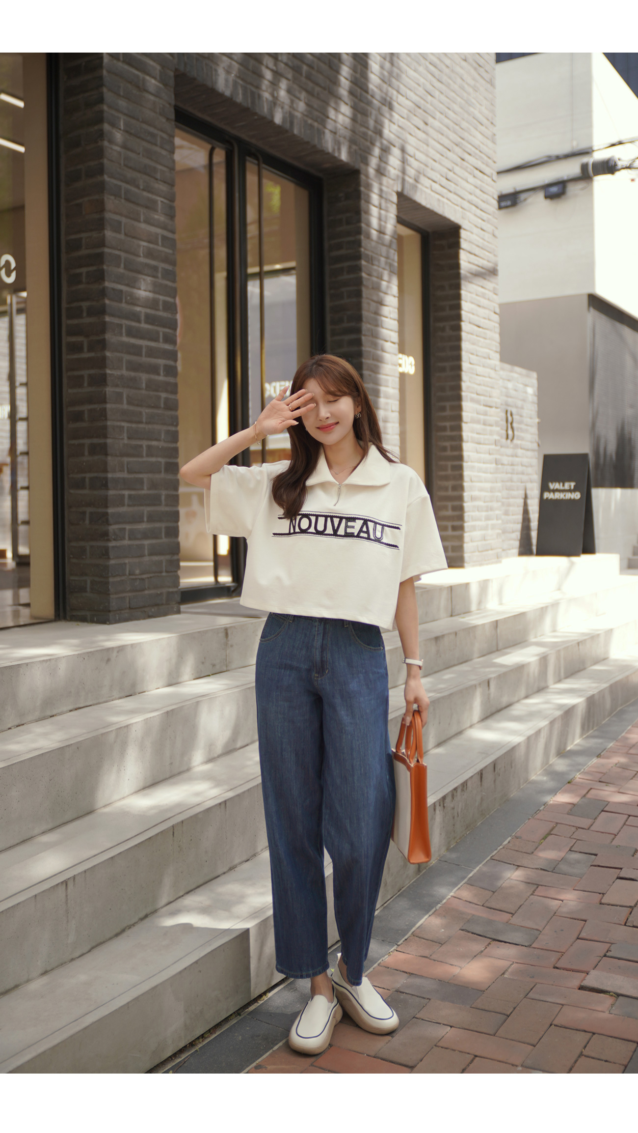 NOUVEAUハーフジップ半袖Tシャツ | レディースファッション通販