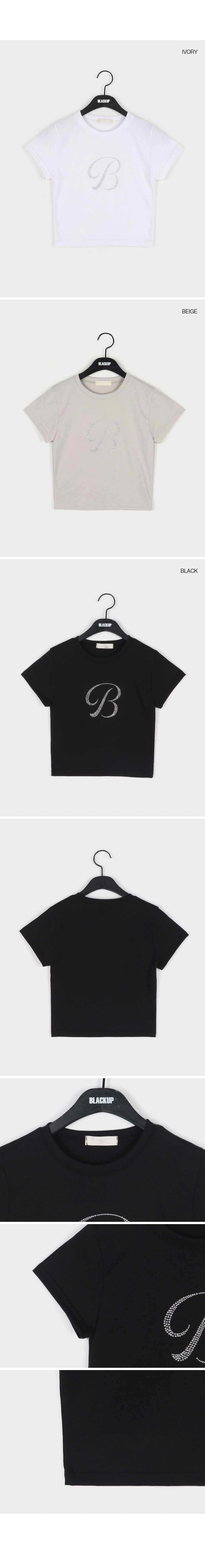 ストーンレタリングクロップドTシャツ | レディースファッション