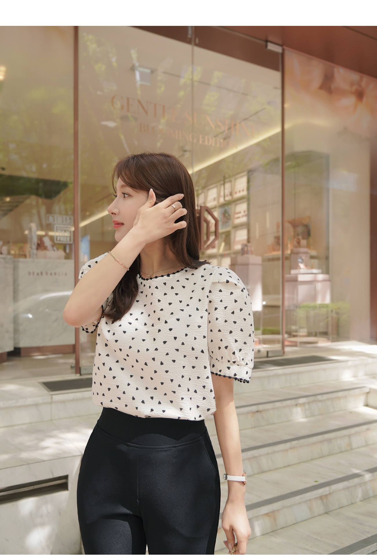 ブラウス シャツ Heart Pattern Off Shoulder Blouse-ハート柄ブラウス レディース 楽天市場】【8/11まで5％OFFクーポン】ハート柄 シャツブラウス