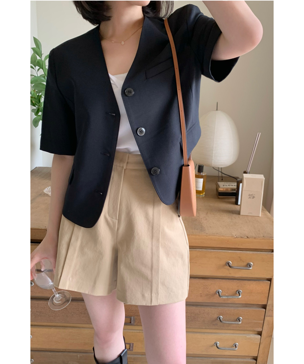 【新品未使用】plage ノーカラー half sleeve ジャケット36半袖 1634314_info_20230511_151040_1