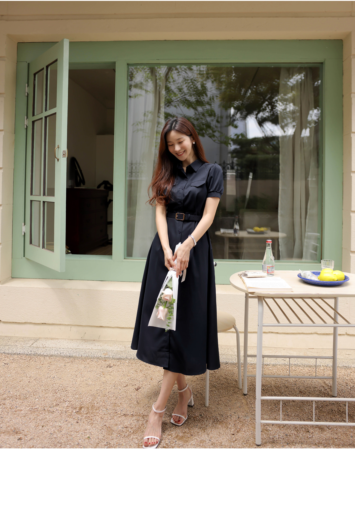 フラップポケット半袖シャツワンピース | レディースファッション通販