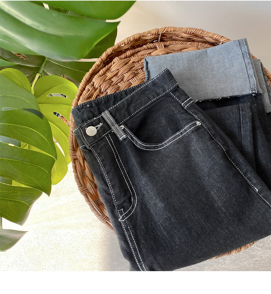 ステッチロールアップデニムパンツ | レディースファッション通販 - DHOLIC