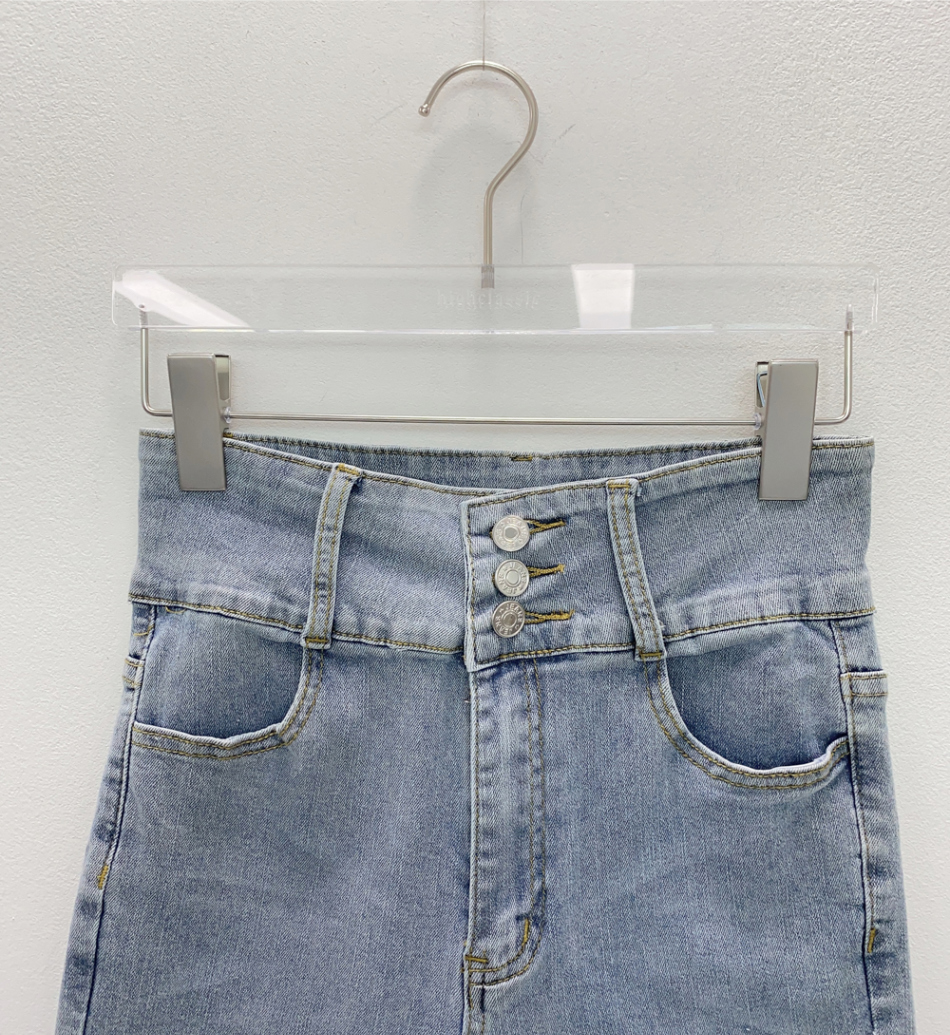3ボタンハイウエストスキニーデニムパンツ | レディース