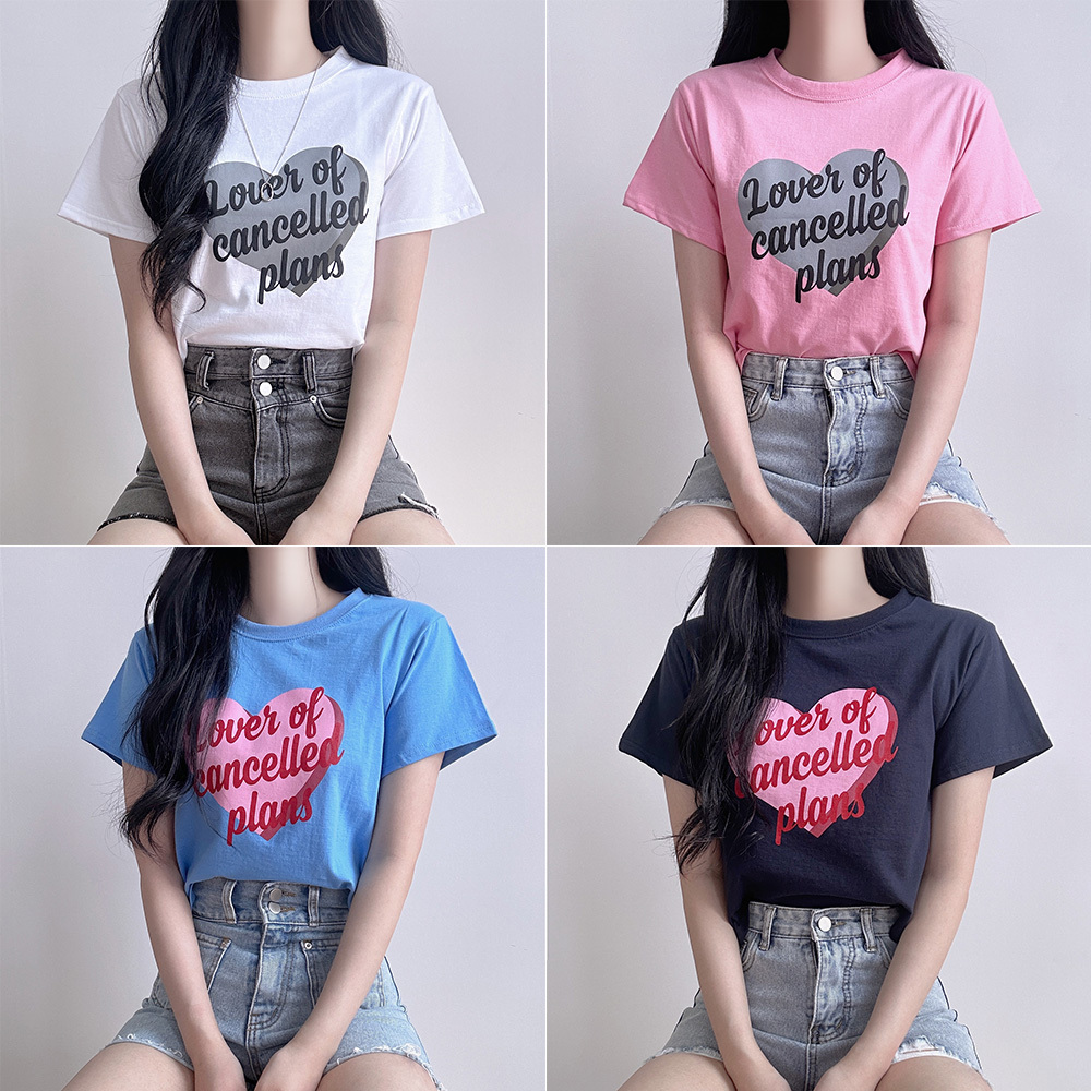 ハートプリントクロップドTシャツ | レディースファッション通販
