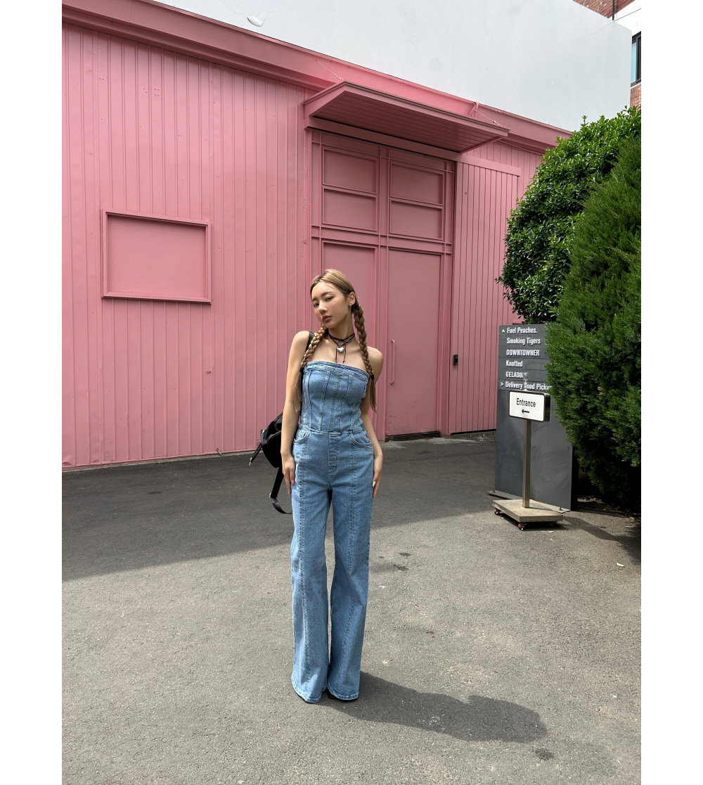 新品Lee レディース☆チューブトップ ショートオールインワン☆女子デニムS~M 4c2f4514dbd291f9fec9d8d9d7423f