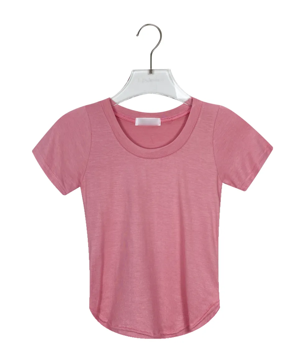 반팔 티셔츠 핑크 색상 이미지-S1L83