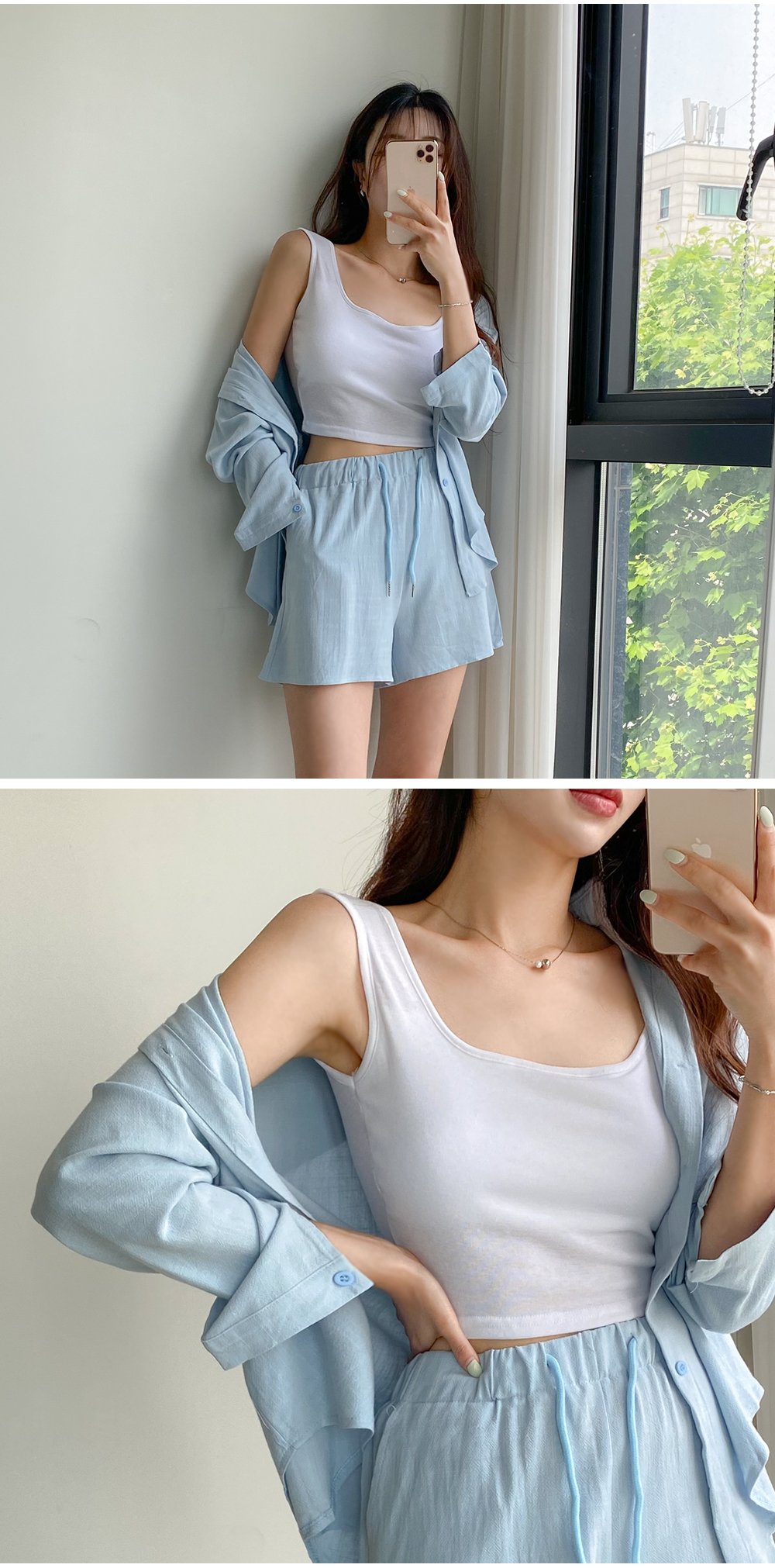 ◆boohoo◆刺繍リネンブレンドシャツ＆ショートパンツセット boohoo】刺繍リネンブレンドシャツ＆ショートパンツセット