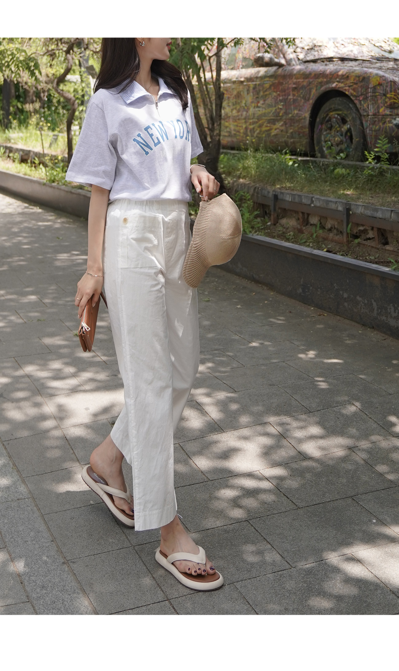 60s SPORTSWEAR ハーフジップ 襟付き 半袖スウェット