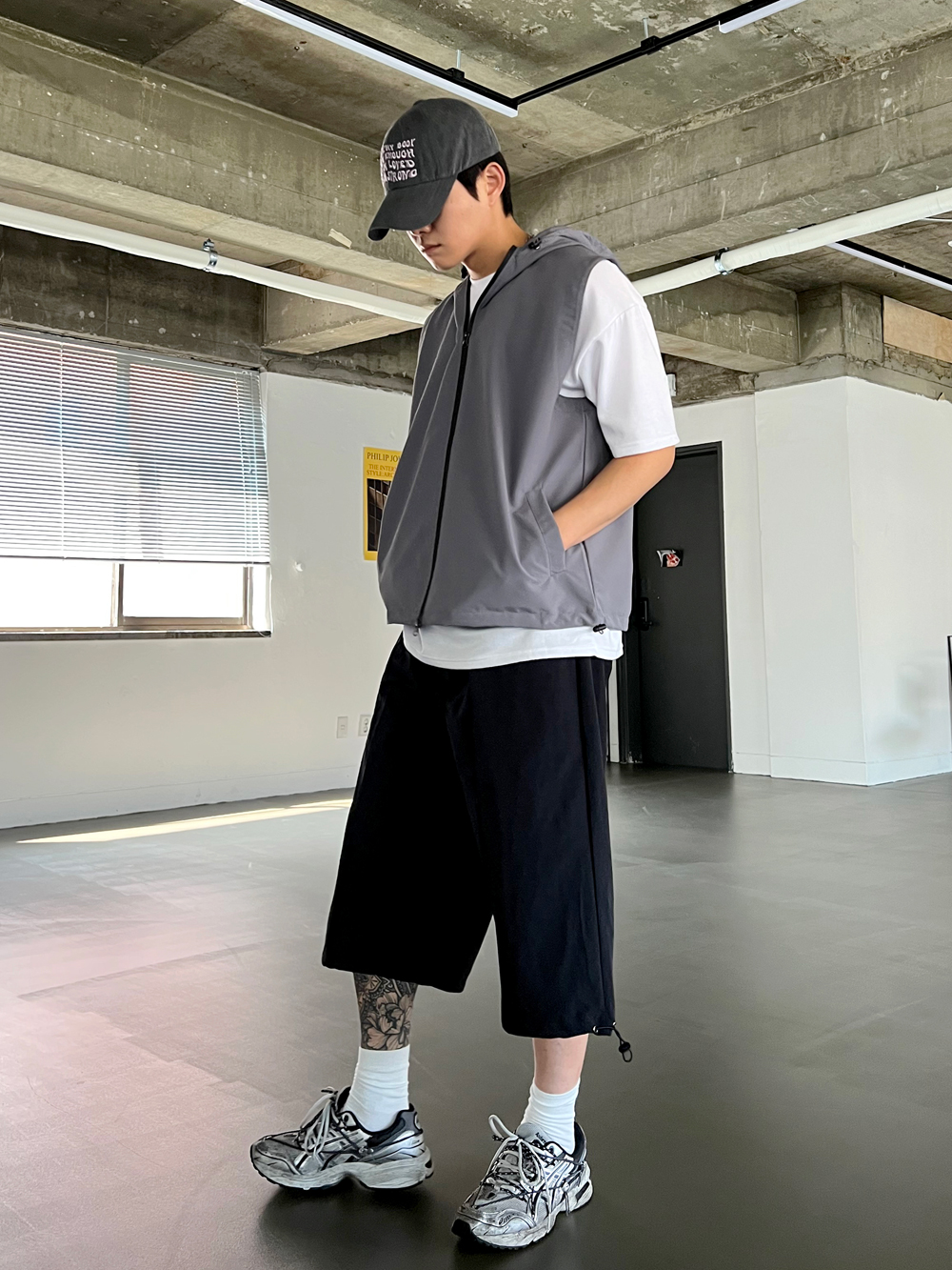 Wジップつば付きフードベスト | レディースファッション通販