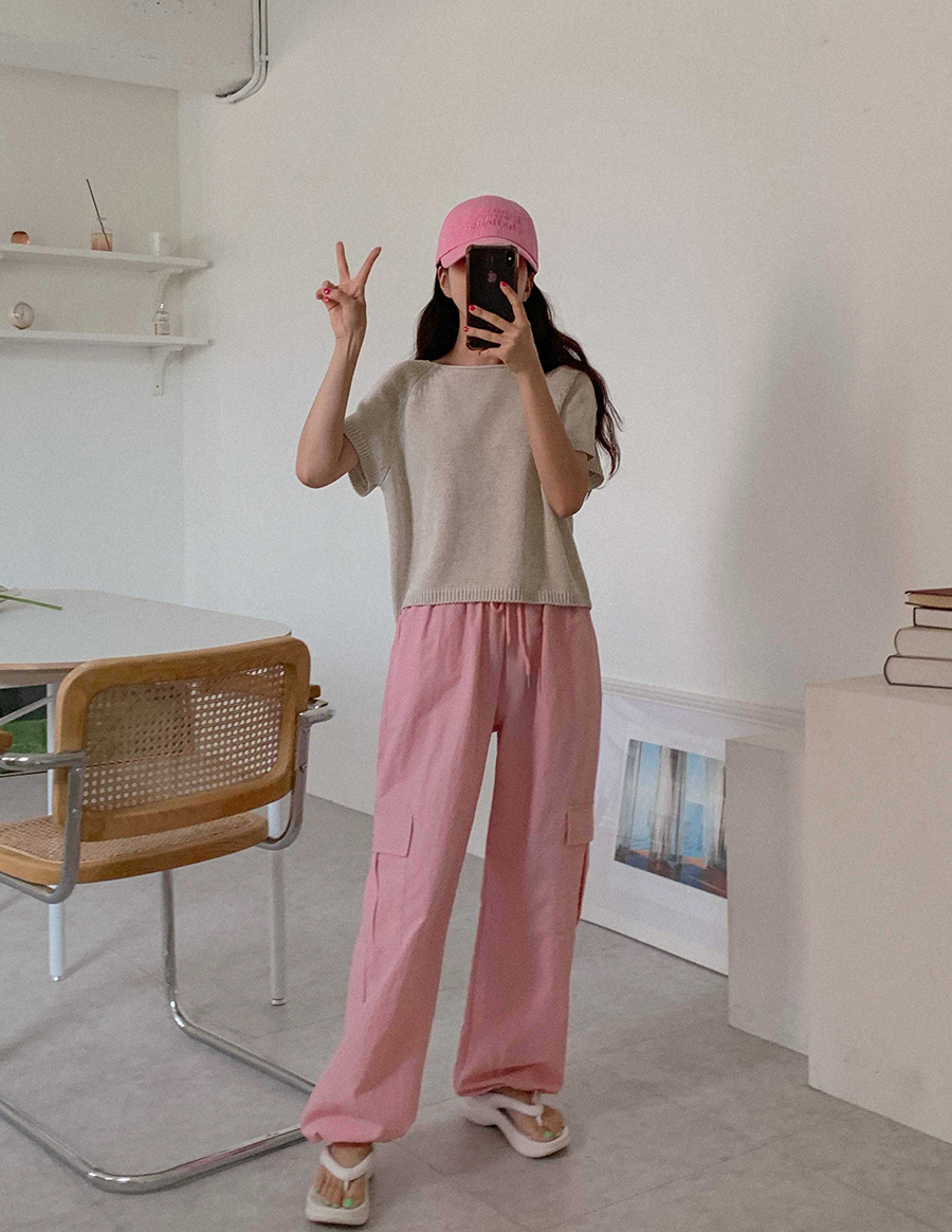 Shishikui パラシュートパンツ　xs ピンク THESHISHIKUI パラシュートパンツS