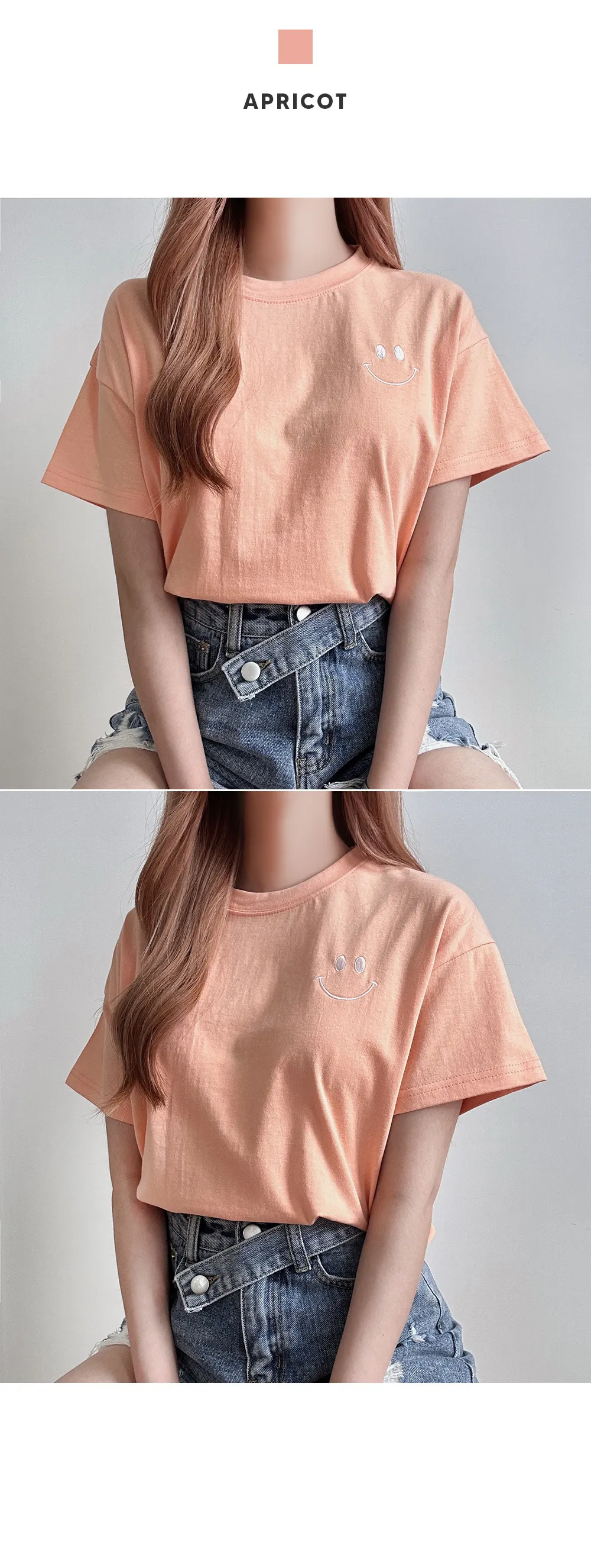 スマイル刺繍クロップドTシャツ | レディースファッション通販 - DHOLIC