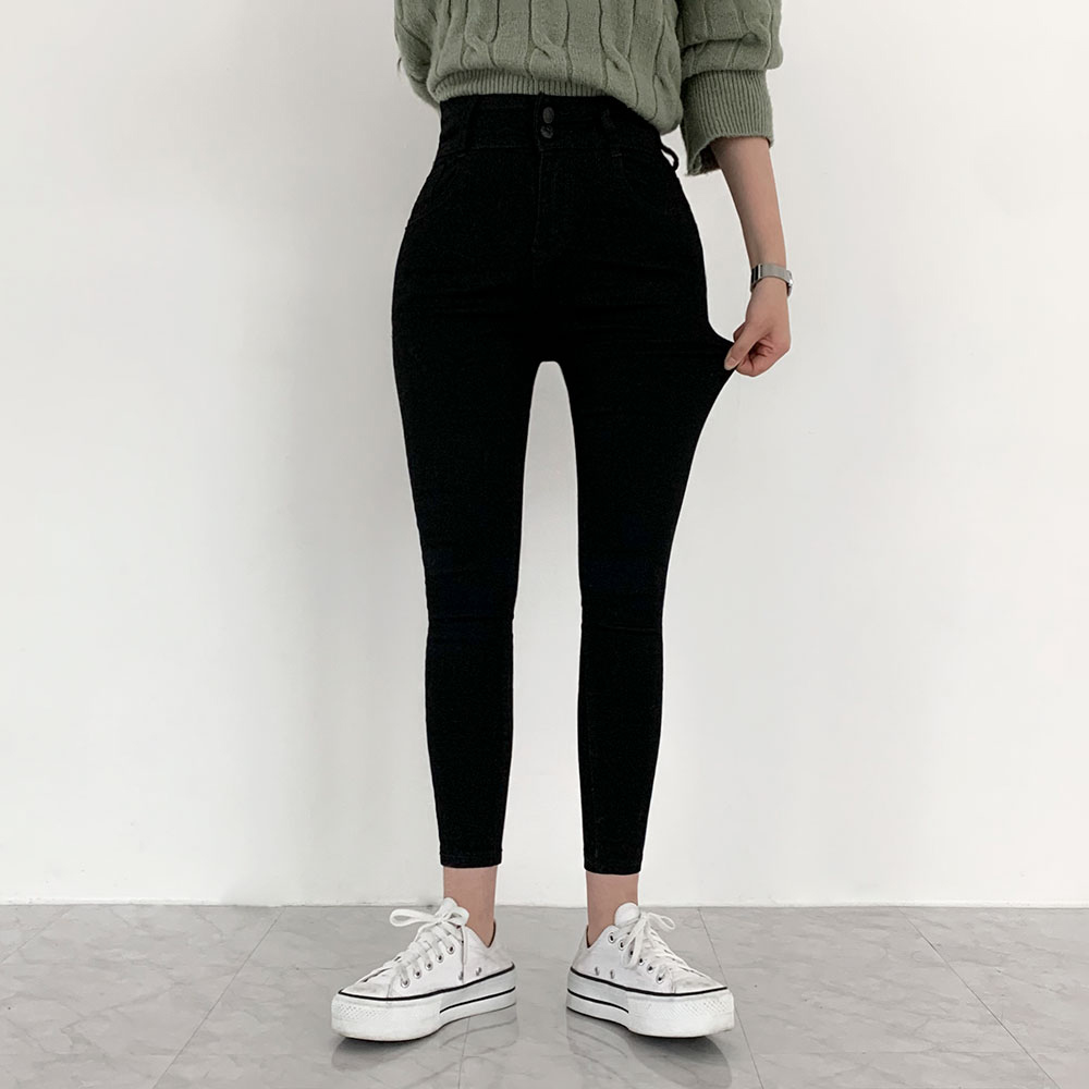ツーボタンスキニーデニムパンツ | レディースファッション通販