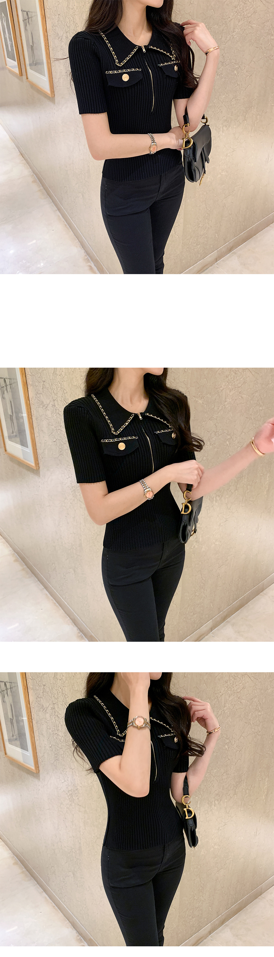 MICHEAL KORS✨新品　ロゴチャーム　ハーフジップポロシャツ　トップス☆ MICHEAL KORS✨新品 ロゴチャーム ハーフジップポロシャツ