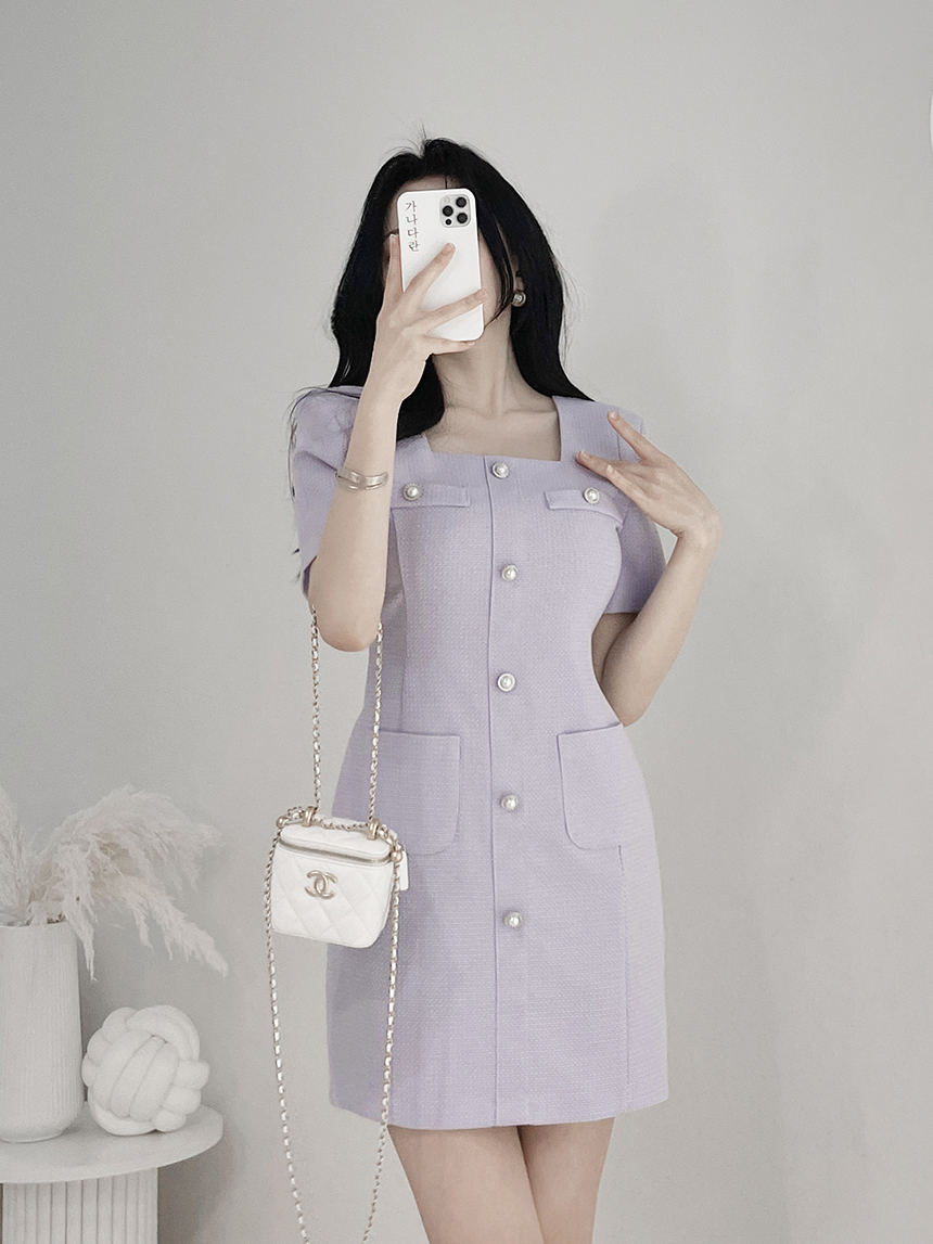 ラベンダーツイードワンピース | レディースファッション通販 - DHOLIC
