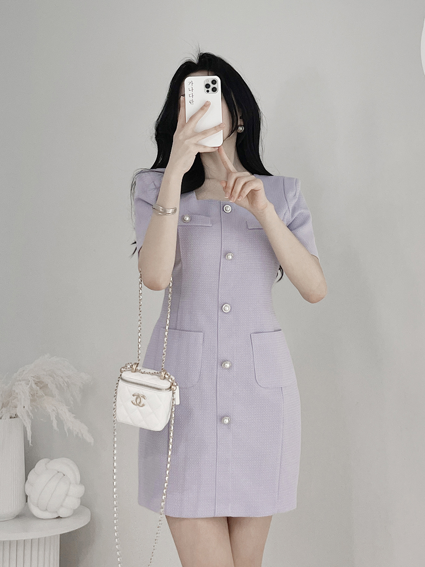 ラベンダーツイードワンピース | レディースファッション通販 - DHOLIC