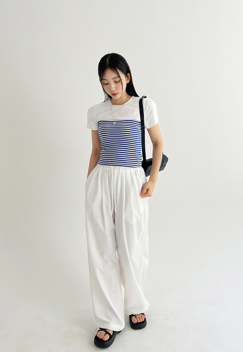 ポルテデブトン　ドロールフレンチスリーブボーダー　24ss Free 日本製 Last One ROTOL / WIDE TWIST SS T BORDER SUNRIZE