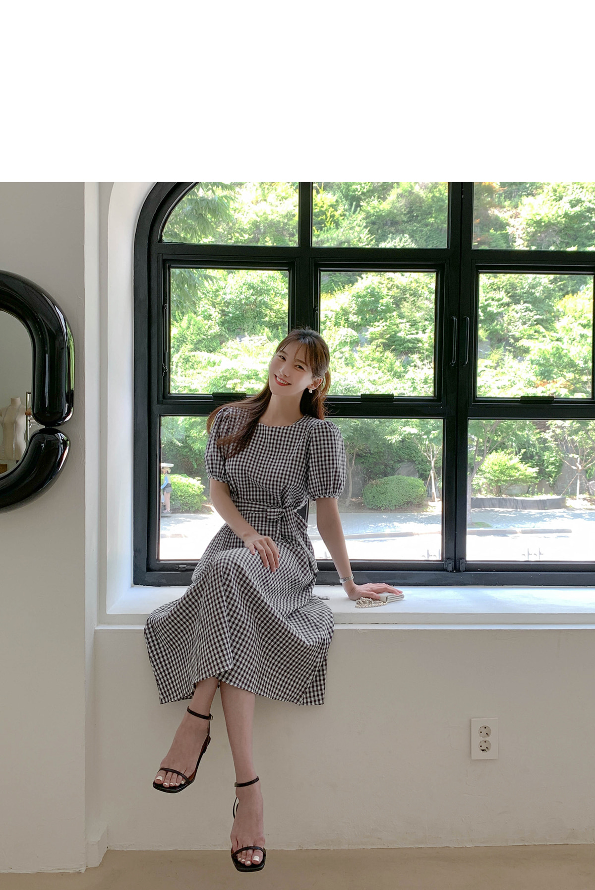 ギンガムチェックパフワンピース | レディースファッション通販 - DHOLIC