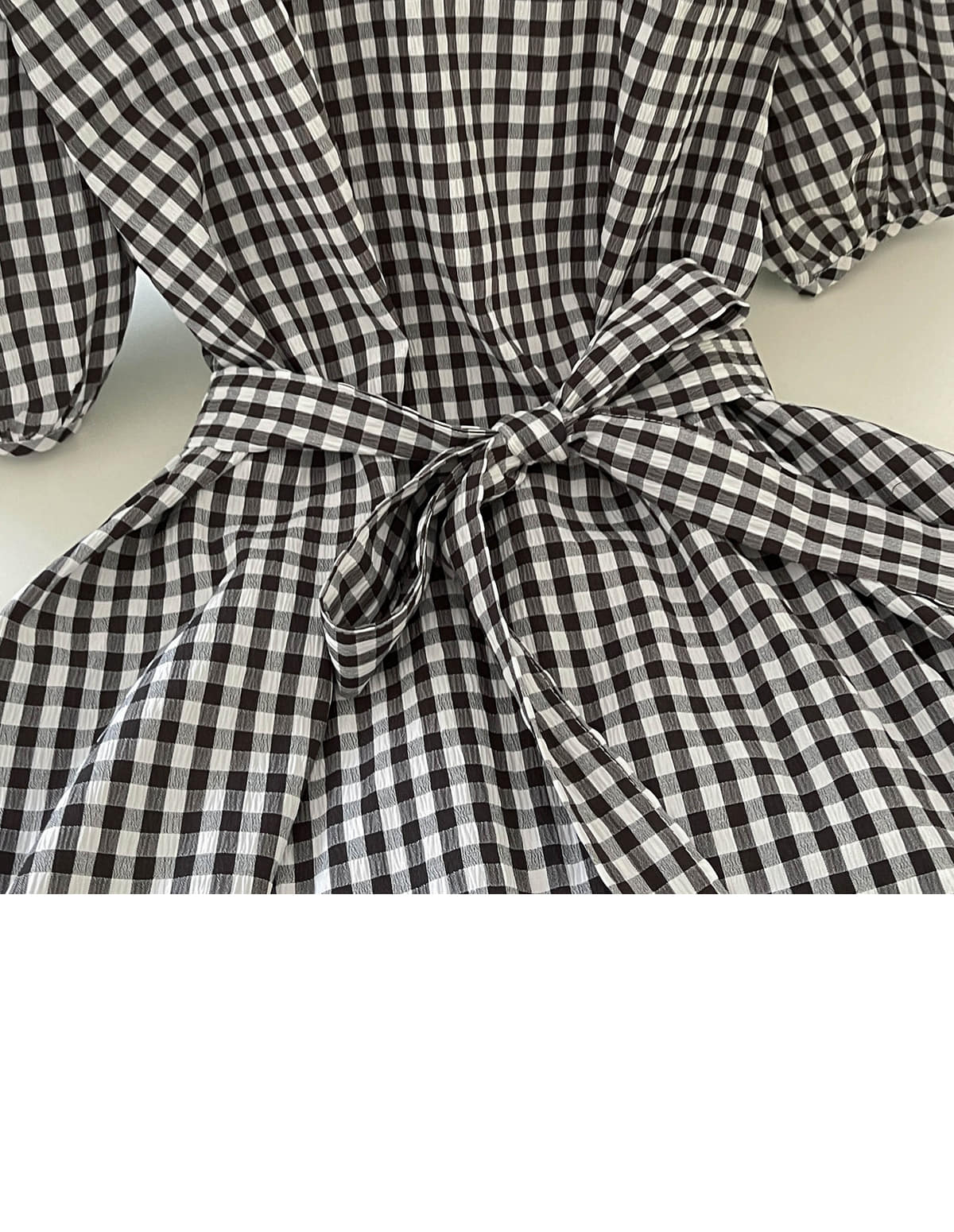 ギンガムチェックパフワンピース | レディースファッション通販 - DHOLIC