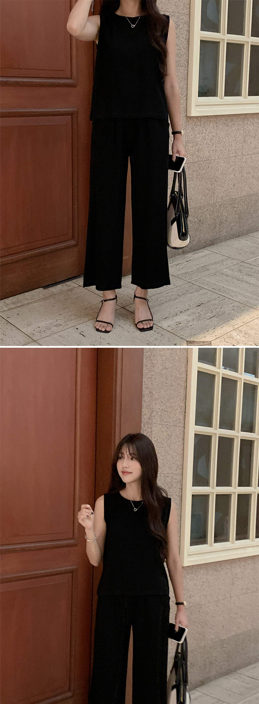 未使用品】parigot◇リネンワイドパンツ&リネンノースリーブ