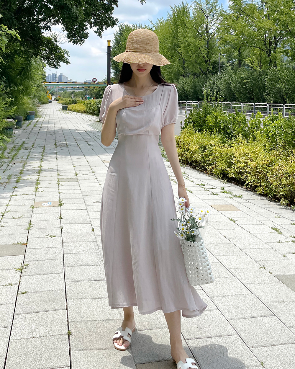 favorite 制服重ね着風ドッキングワンピース ネイビーカラー