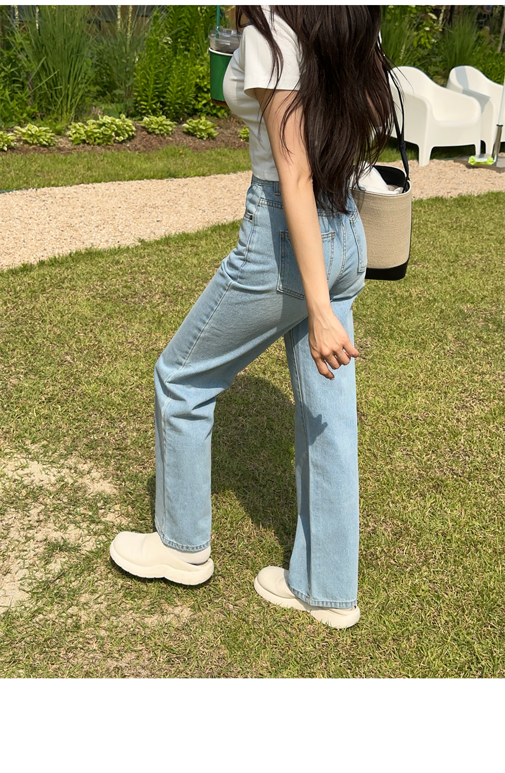 ライトブルーストレートデニムパンツ | レディースファッション通販