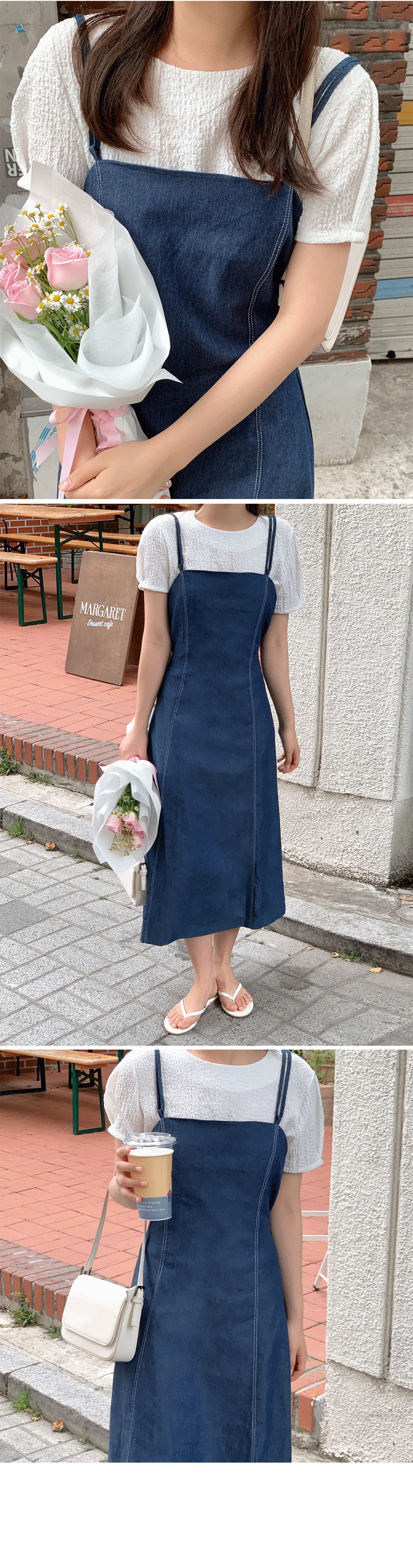 デニムダンガリー DENIM DUNGAREE 8ozデニムワンピース （ブルー