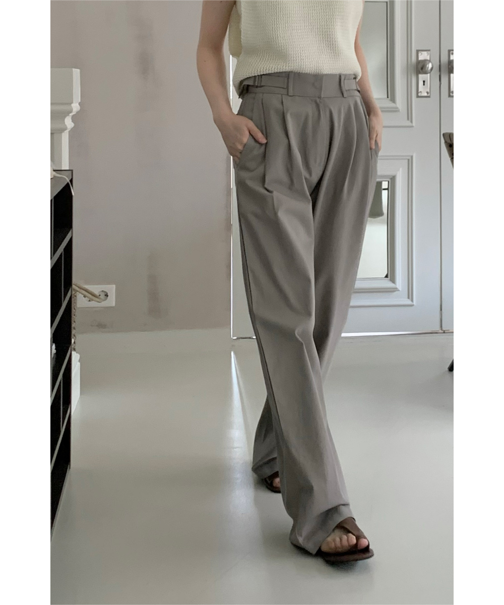 2023SS【MHL.】タックワイドパンツ カーキ色 オリーブ SIZEl