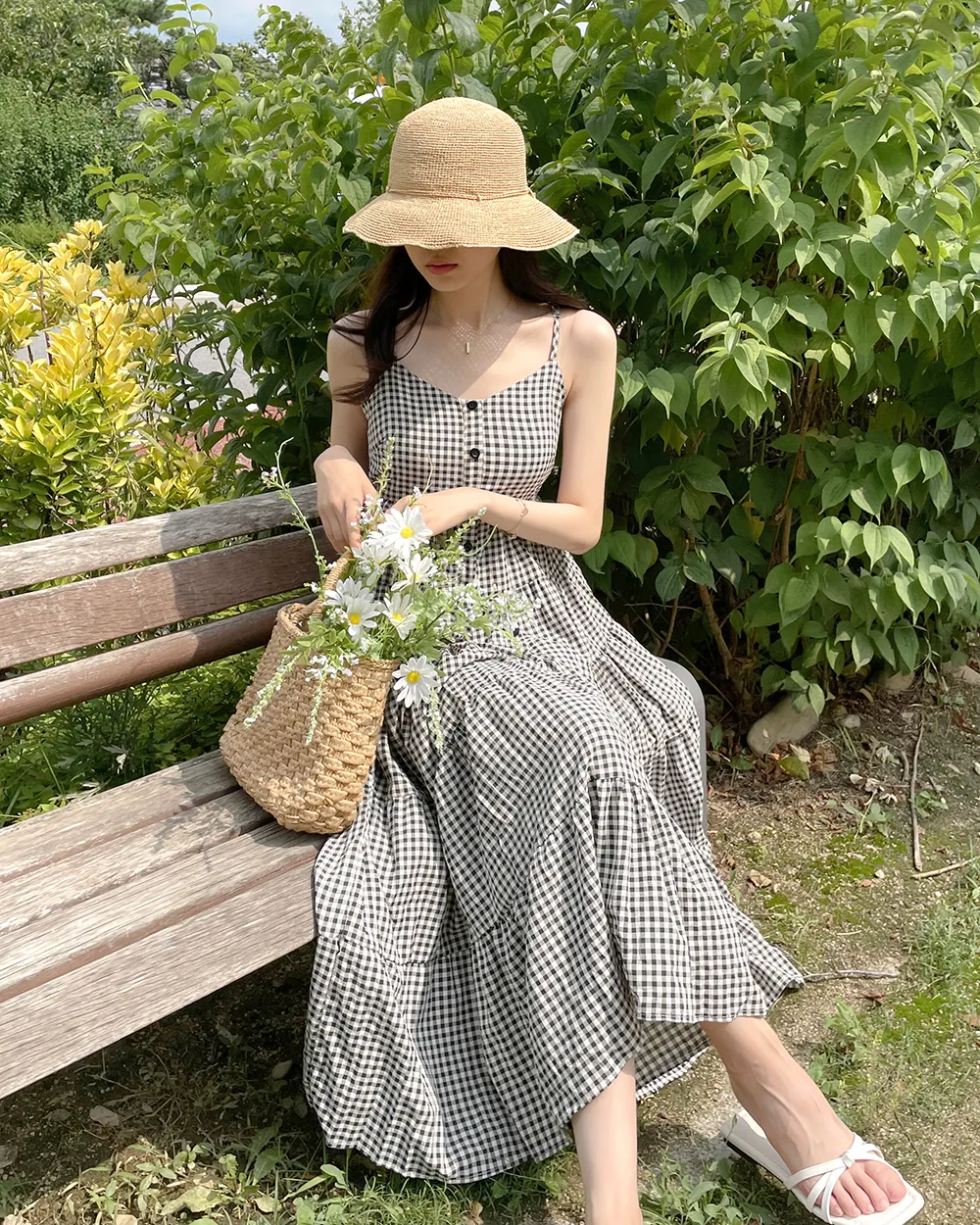 ギンガムチェックティアードキャミワンピース | レディース  