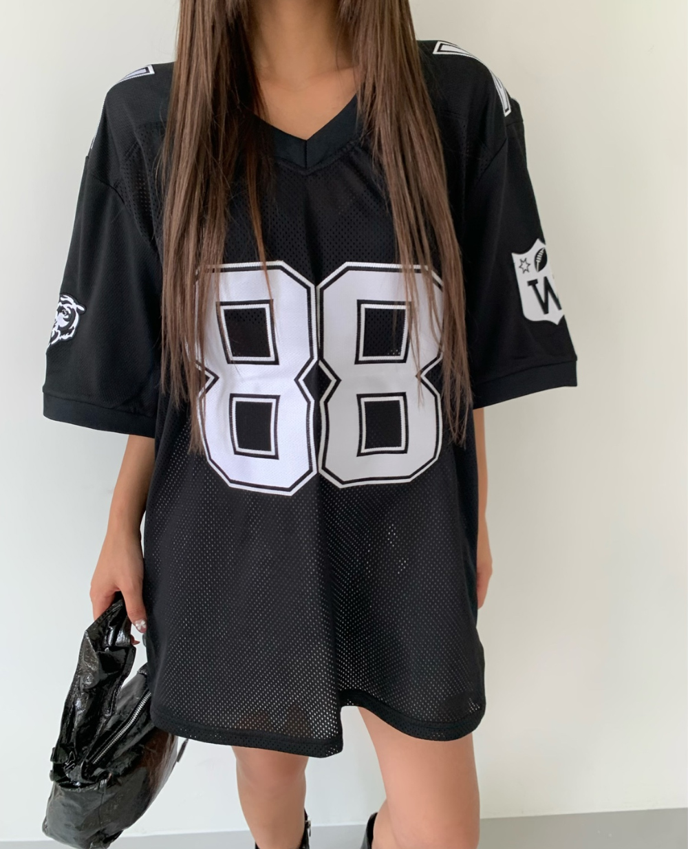Vネック88メッシュルーズTシャツ | レディースファッション通販