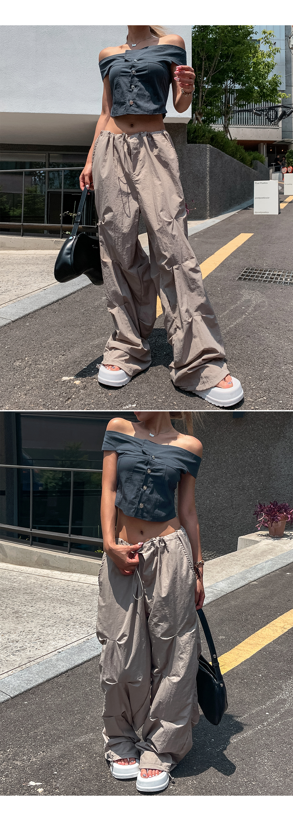 【PRIDE INTERNATIONAL DESIGN】◆シャーリングパンツ ストレッチ・ウォッシャブル】ツイル調ポンチ シャーリング