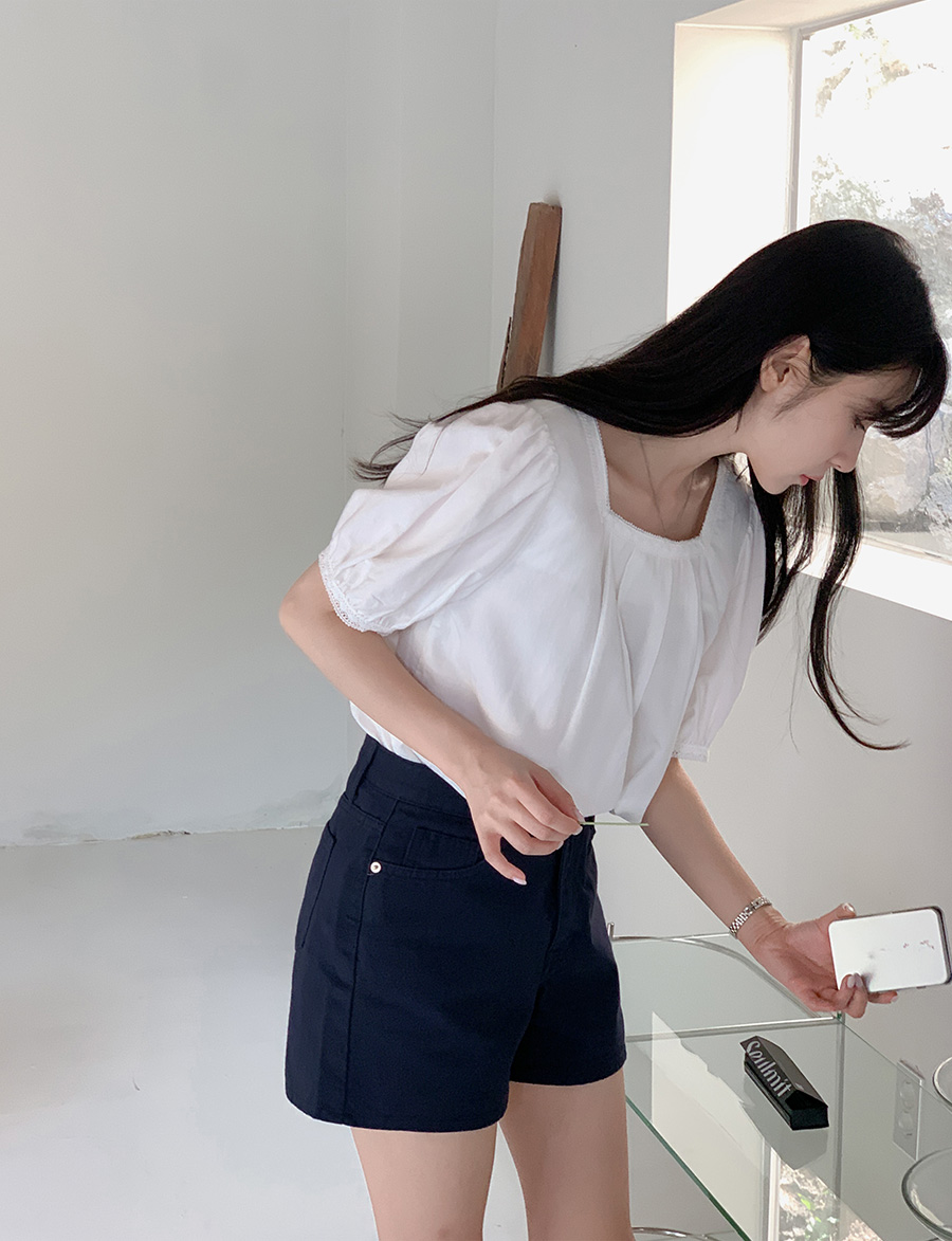 ネイビーコットンショートパンツ | レディースファッション通販