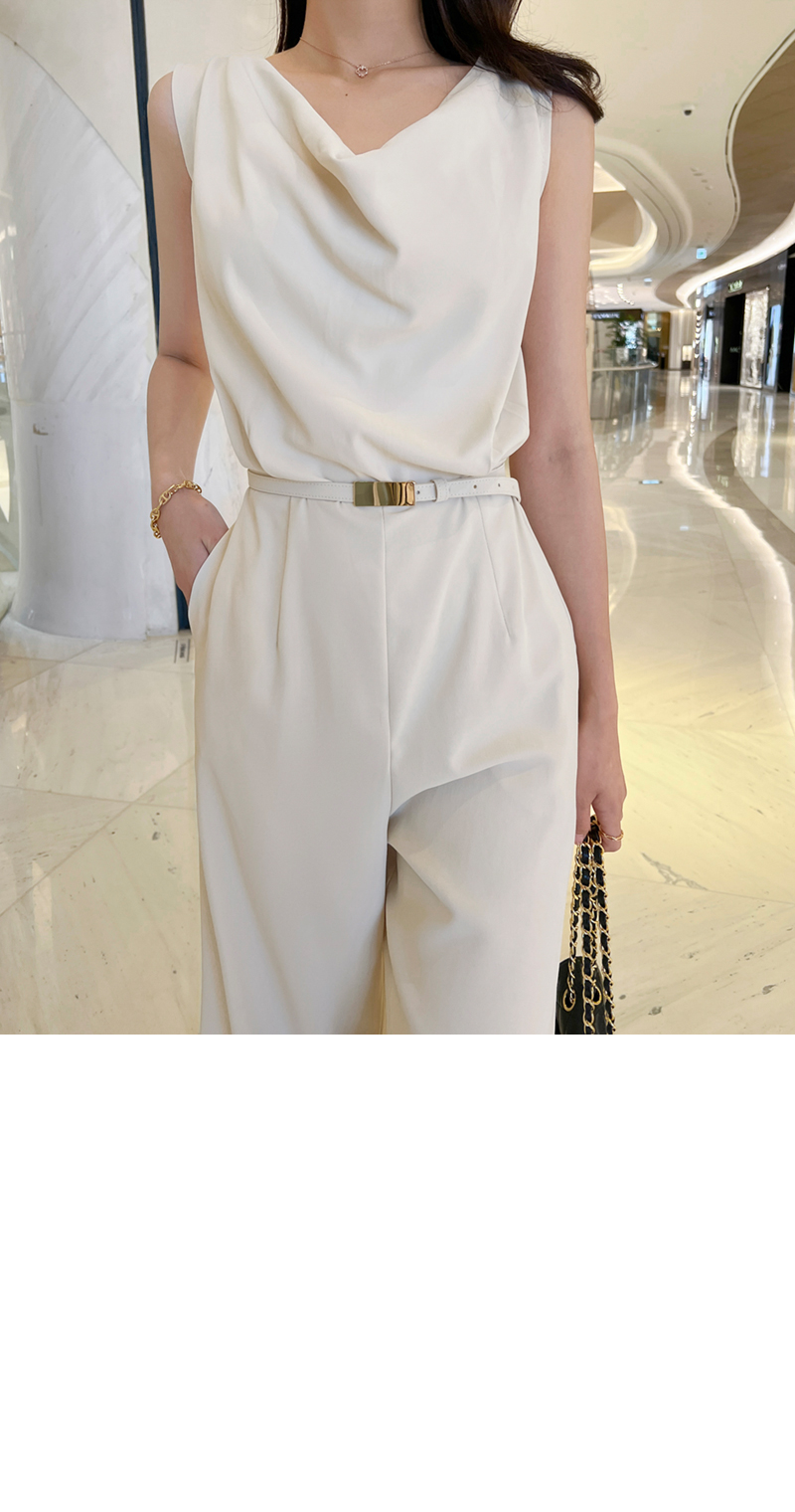 ドレープノースリーブオールインワン | レディースファッション