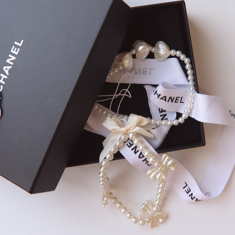 リボンハートエコパールスマホストラップ | レディースファッション