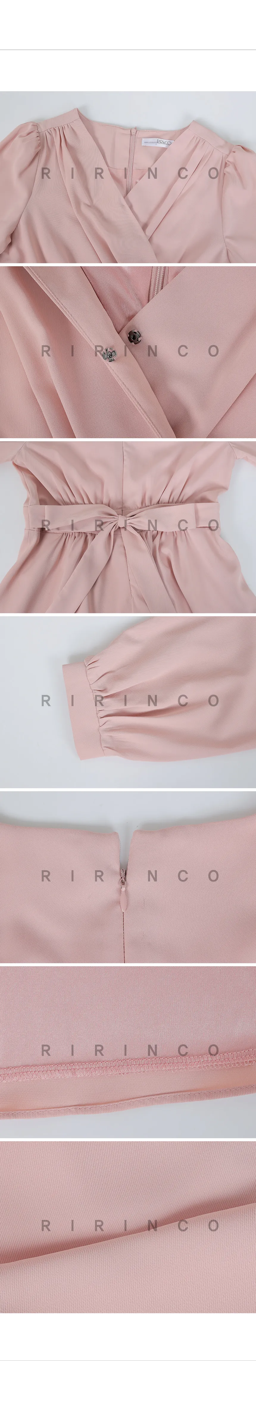 RIRINCO Vネックカシュクールフレアブラウス