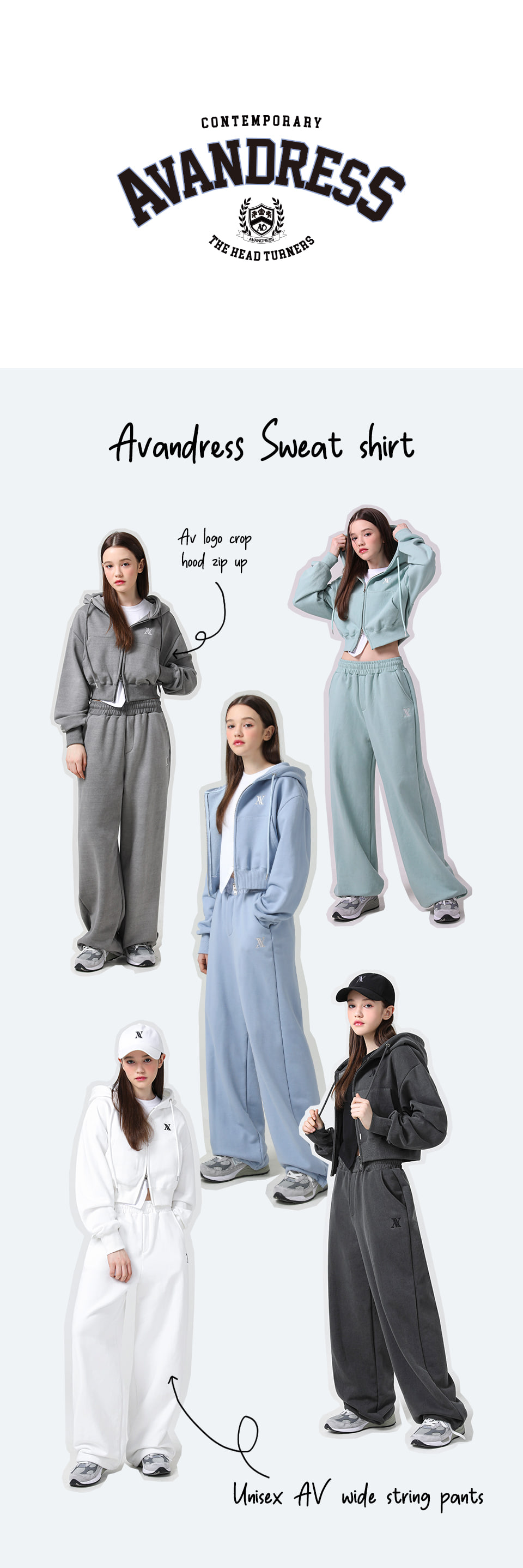 AVロゴクロップドジップパーカー(PIGMENT GREY) | レディース