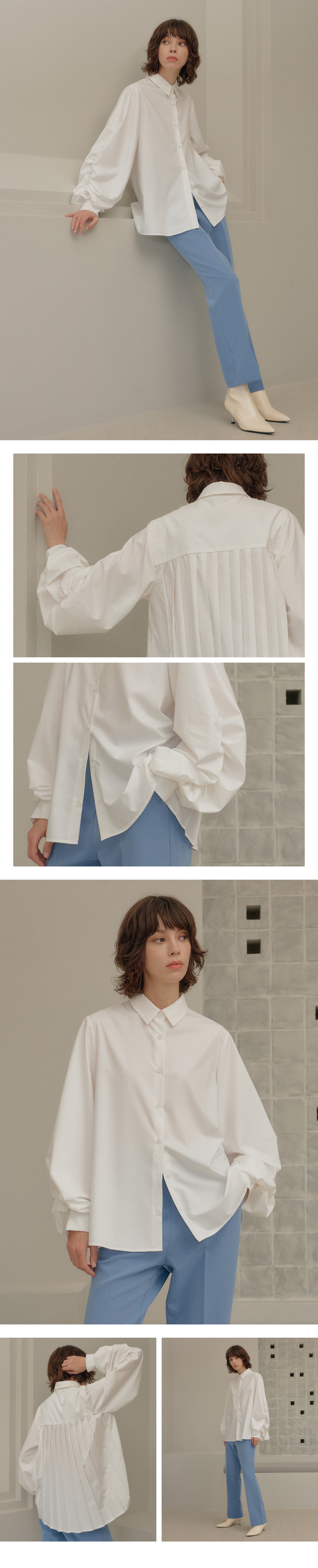 バックプリーツシャツ(WHITE) | レディースファッション通販 - DHOLIC