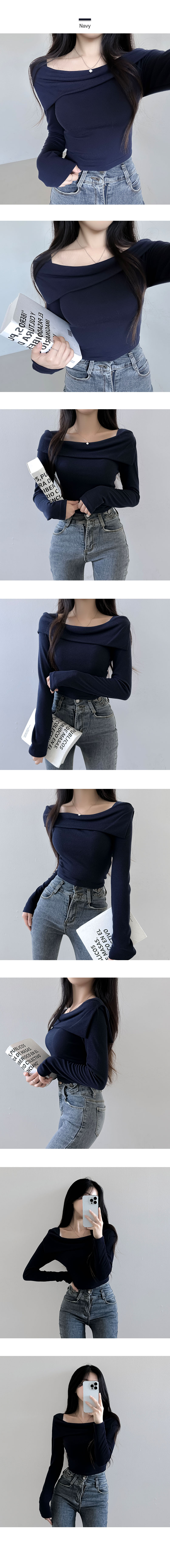 カラーオフショル長袖Tシャツ | レディースファッション通販
