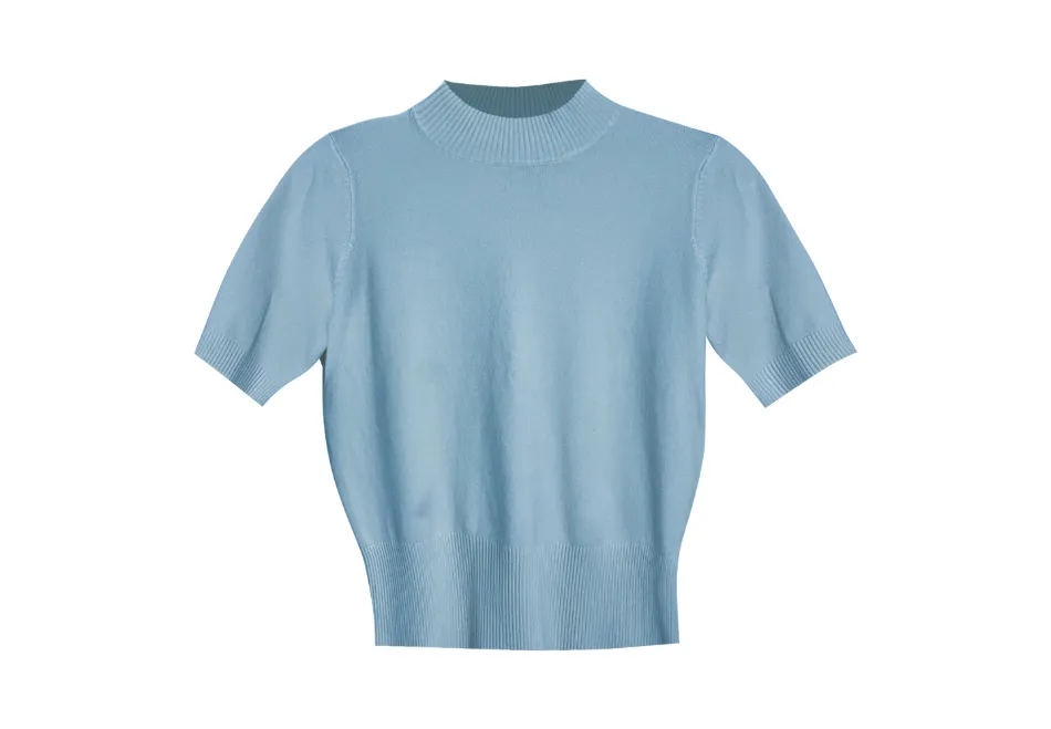 반팔 티셔츠 스카이블루 색상 이미지-S1L24