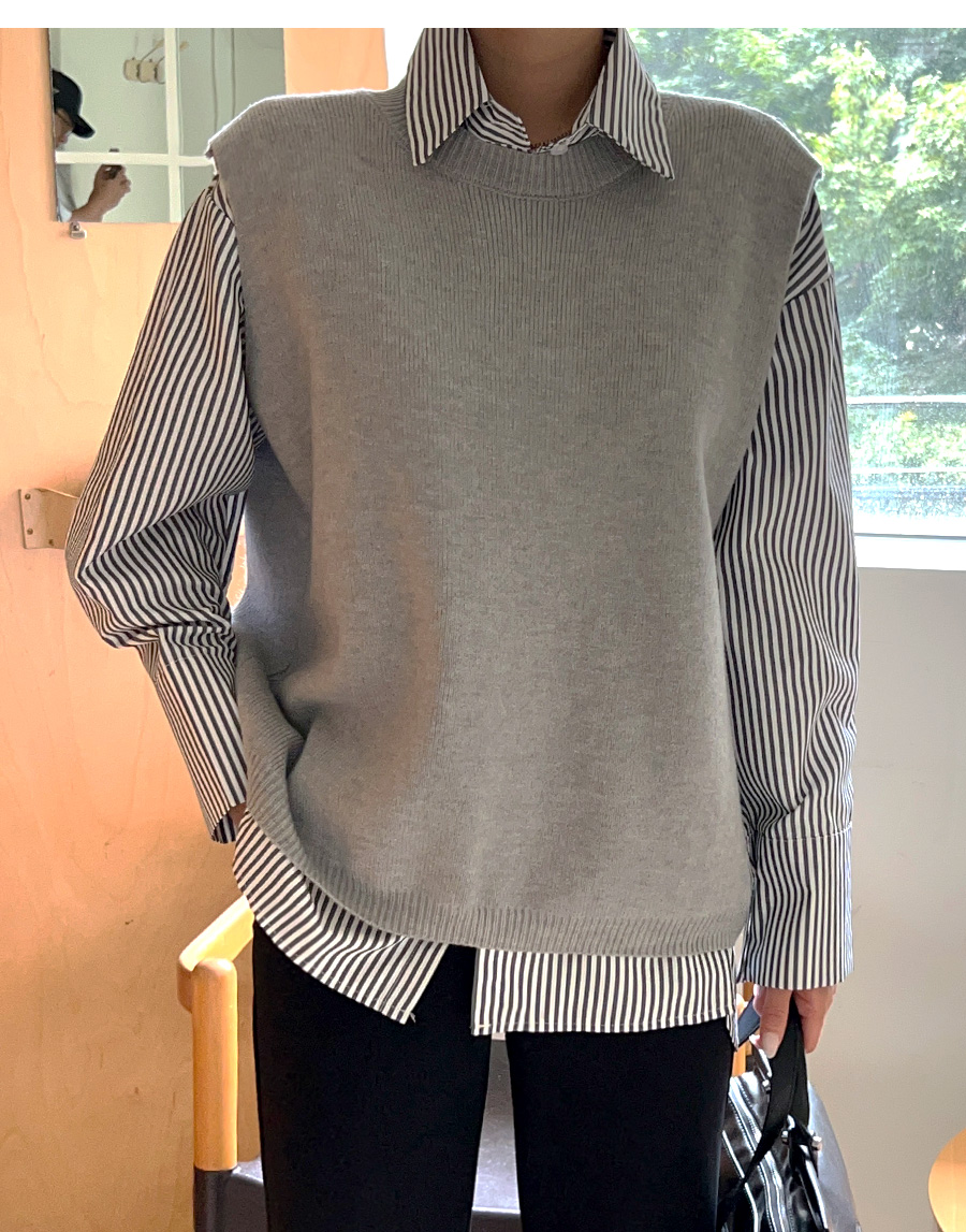 バックレスセーターベスト新品未使用 バックレスニットベスト&シャツSET | レディースファッション通販 - DHOLIC