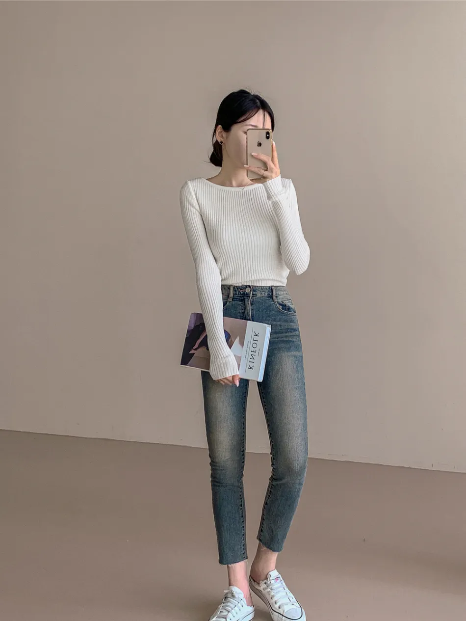 ローライズウォッシュスキニーデニムパンツ | レディースファッション 