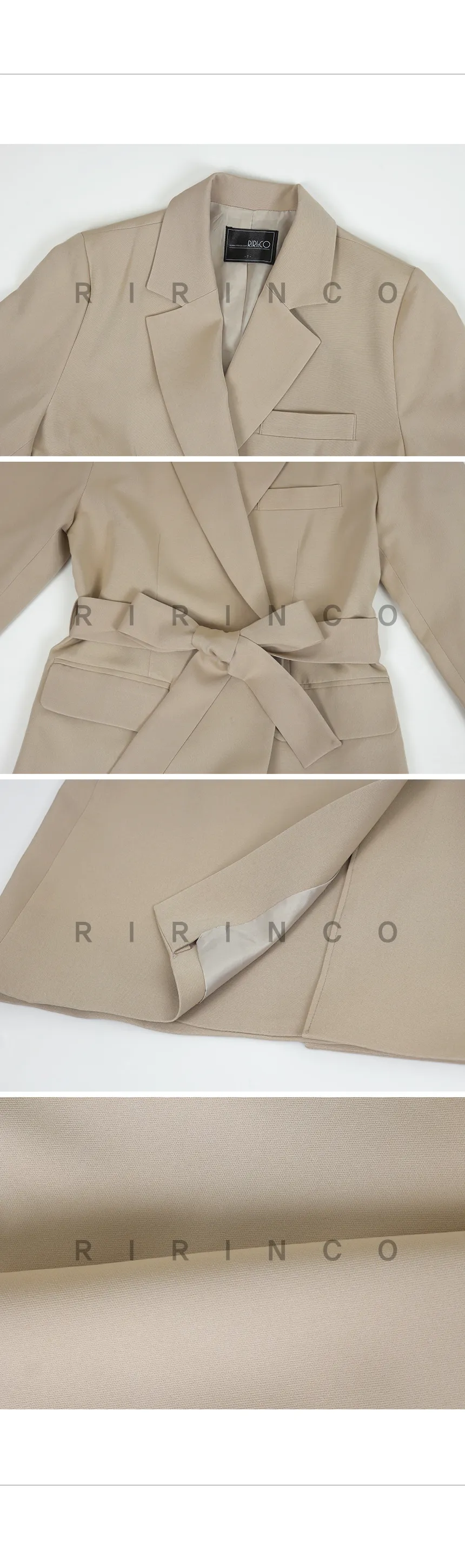 RIRINCO ウエストストラップ付ロングジャケット