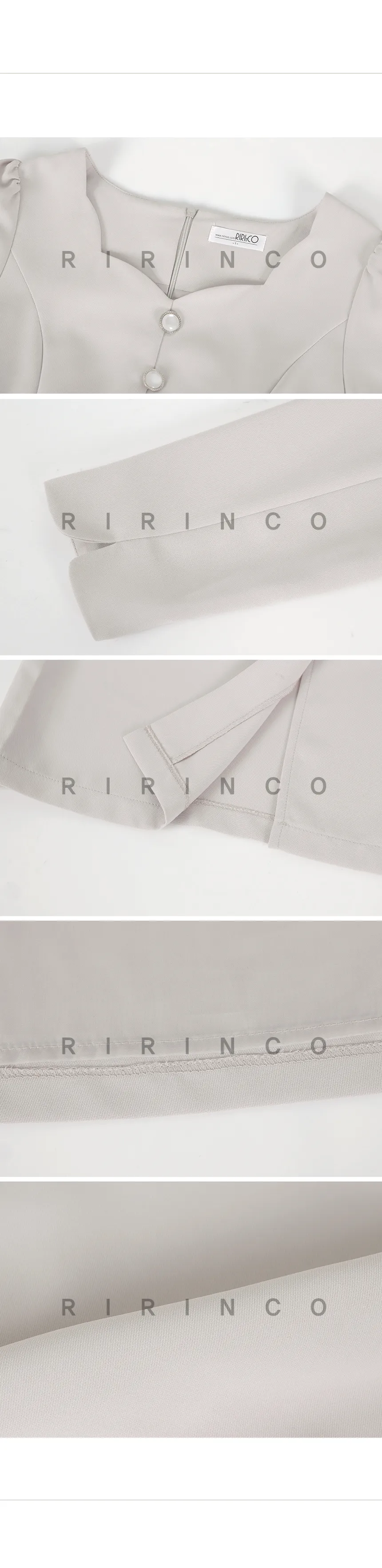 RIRINCO ハートネックバックスリットロング丈ワンピース