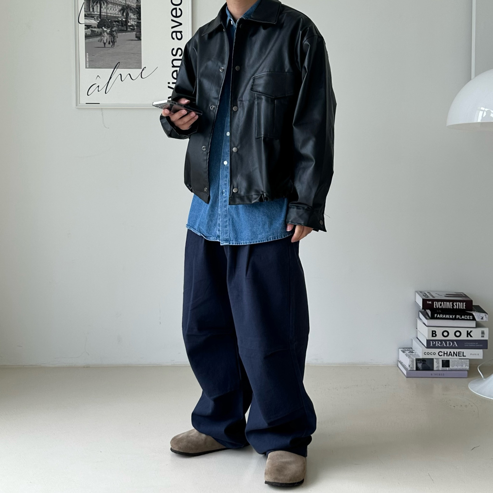ドローコードフェイクレザージャケット | レディース